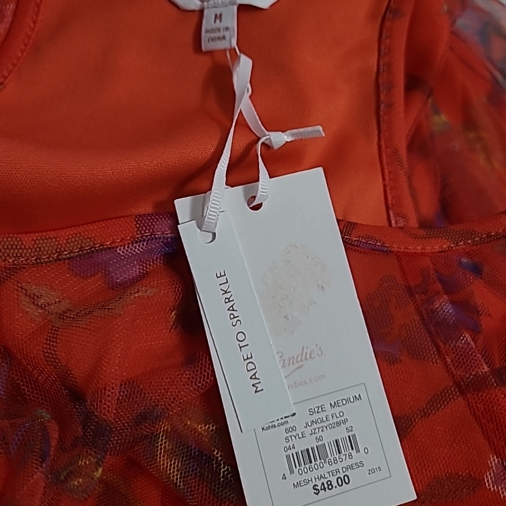 Candie's Orange and Purple Floral Mesh Halter Dress‎ NWT! - Picture 7 of 7